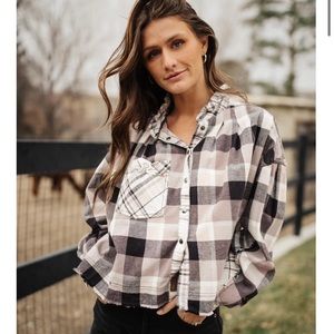 NWT Free People Emily Plaid Shirt